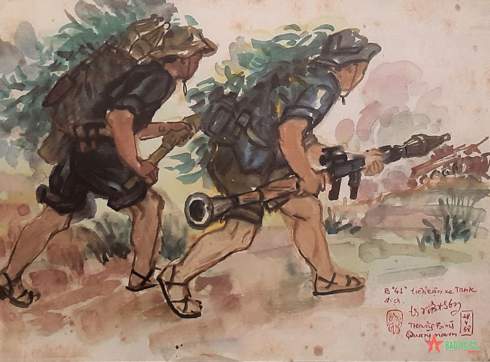 Trưng bày 42 tranh ký họa chiến trường Khu V 